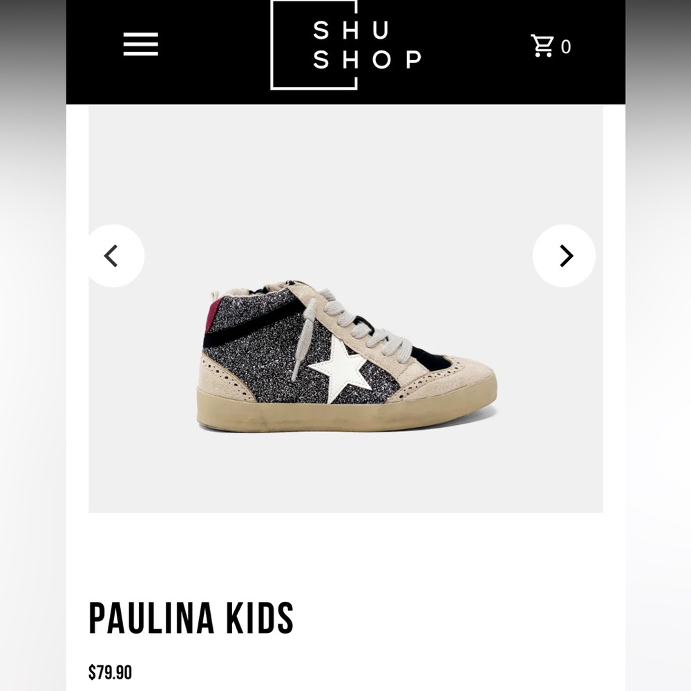 Shushop sneakers size 1.5 girls. New in the box and perfect condition.